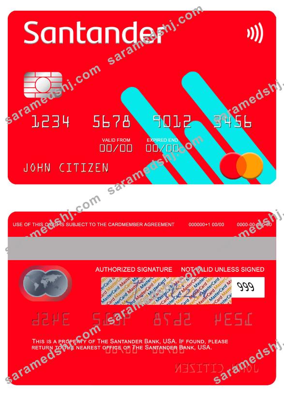 USA Santander Bank mastercard